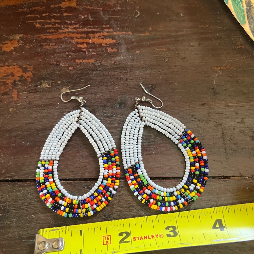 Colorful Beaded African Earrings